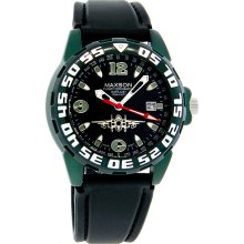 Maxson Flight Commander Datejust Mens Green Aluminum Quartz Watch 3002