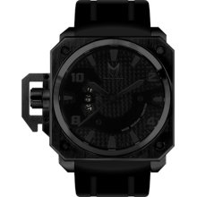 Meister Mens Chief Stainless Watch - Black Rubber Strap - Black Dial - CH103RB