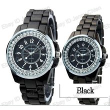 Men Lady Luxury Crystal Dial Stainless Steel Band Quartz Lovers Watch Sinobi W29