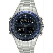 Menandamp;apos;s Digital Alarm Chronograph World Time Blue Dial - Watch
