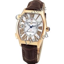 Mens 18K Rose Gold Silver Dial Ulysse Nardin Michelangelo Gigante UTC