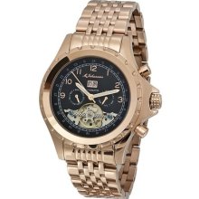 Mens Automatic Rose Gold Plated Stainless Steel Wrist Watch Kzloergrgb