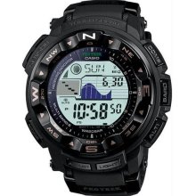 Men's Black Multi-Band 6 Atomic Triple Sensor Solar Pathfinder ProTrek Digital