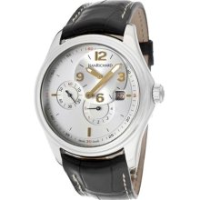 Men's Bressel Silver Dial Black Genuine Alligator ...