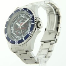 Mens Cage Fighter Silver Stainless Steel Rotating Bezel Watch CF332013