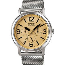 Men's casio steel mesh band watch mtp1338d-9b