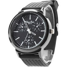 Men's Casual Silicone Analog Quartz Wrist Watch (Black)