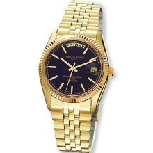 Mens Charles Hubert Gold-plated Black Dial Watch