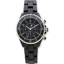 Mens Chisel Black Ceramic and Dial Chronograph Watch ...