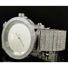 Mens Custom Diamond Maxx Joe Rodeo Aqua Techno Master Watch 2 Row Bezel