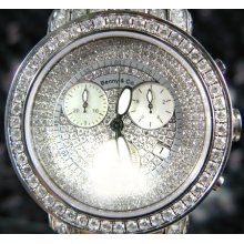 Mens Diamond Benny & Co Full Iced Watch Round Cut F-G Color 16.00ct