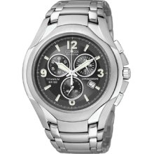 Mens Eco-Drive Titanium Bracelet Black Dial Watch