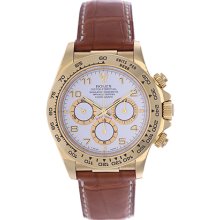 Men's Gold Rolex Cosmograph Daytona Watch 16518 White Dial