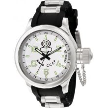 Mens Invicta Watch Russian Diver Quinotaur Wht Dial Qtz Gmt Ss