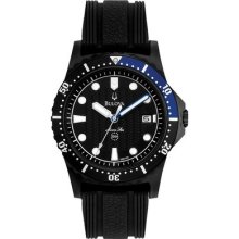 Mens Marine Star Bulova Watch in Black Ion Stainless Steel (98B159)