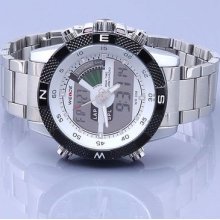 Mens Men Digital Date Army Alarm Chronograph Waterproof Quartz Sport Wrist Watch