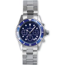 Mens Mountroyal Stainless Steel Blue Dial Chronograph Divers