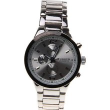 mens new Curren 8013 stainless steel quartz watch w/white face chrome finish