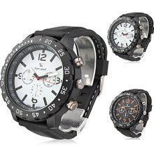 Men's New Stylish Black Sport Silicone Wrist Watch SW2