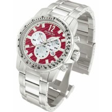 Men's Reserve Chronograph Stainless Steel Case and Bracelet Red Carbon