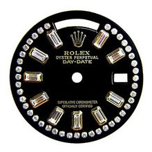 Mens Rolex Day-Date President AM String/10 Baguette Diamond Dial, Black