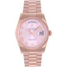 Men's Rolex Rose Gold President Day-Date Watch 118235 Rose Dial