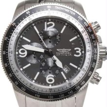 Men's Specialty Chronograph Stainless Steel Case and Bracelet Black Tone Dial