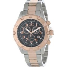 Men's Specialty Chronograph Two Tone Stainless Steel Case and Bracelet Black Ton