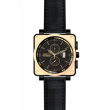 Men's Square Corduba Stainless Steel Case Chronograph Black Dial Date