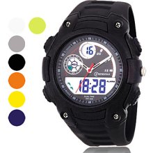 Men's Water Resistant PU - Analog Digital Automatic And Quartz Sport Watch (Assorted Color)
