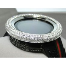 Mens White Bezel I Gucci Digital Diamond Watch 12.5 Ct
