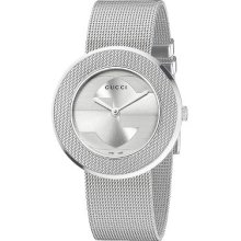 Mesh Steel Ladies' Watch with Round Silver-Tone Dial, Gucci U-Play