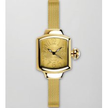 Miami Beach by Glam Rock Small Mesh-Strap Square Watch, Gold