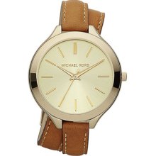 Michael Kors Double Wrap Leather Strap Watch