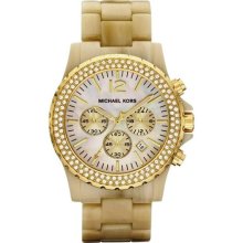 Michael Kors Ladies Madison Horn Acrylic Glitz Watch MK5558