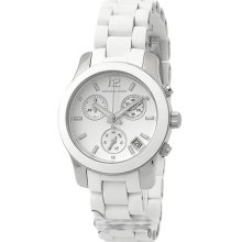 Michael Kors Ladies Stainless Steel Case Silicone Strap Quartz Chronograph White Dial MK5441