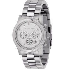 Michael Kors Mk5076 Ladies Sport Chronograph Silver Dial Stainless Steel Bracelet Watch