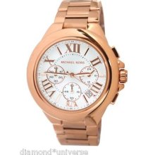 Michael Kors Mk5757 'camille' Rose Gold Chronograph Bracelet White Dial Watch