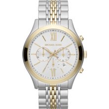 Michael Kors Oversize Silver Color/Golden Two-Tone Stainless Steel