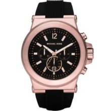 Michael Kors Rose Gold Dylan Rose Silicone Chronograph Watch