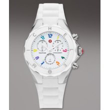 Michele Tahitian Large Jelly Bean Carousel Chronograph, White