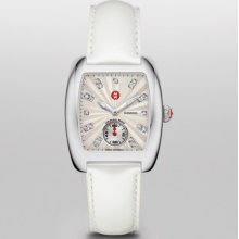 MICHELE Urban Mini White Diamond Dial Silver Patent Watch