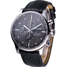 Mido Multifort Chronograph Automatic Swiss Watch Black M0056141606100 Leather