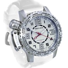 Millage Moscow Collection Men's Swiss Quartz GMT White Silicone Strap Watch