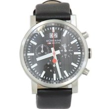 Mondaine Men s Sport A690 Black Leather Chronograph Analog Watch