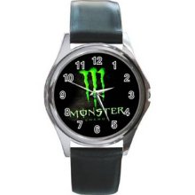 Monster Energy Unisex Silver-Tone Round Metal Watch 06