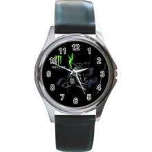 Monster Energy Unisex Silver-Tone Round Metal Watch 02