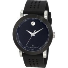 Movado 606507 Gents Black Rubber Stainless Steel Case Sapphire Glass Watch
