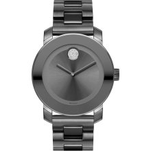 Movado Bold Mid-Size Grey Ion-Plated and Crystal Watch