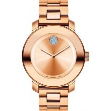 Movado Men's Rose-goldtone Bracelet Watch (Movado 'Bold' Crystal Marker Bracelet Watch)